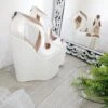 Ivory White Slit Wedding Platform Wedge Shoes 21 Cm