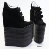 Black Sport Style 18-22 Cm Platform Wedge Shoes