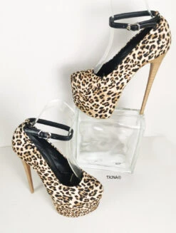 Leopard Ankle Strap Brown Thin Heels 7 Leopard Ankle Strap Brown Thin Heels -Tajna Shoes leopard high heel platform shoes ankle strap tajna club 3
