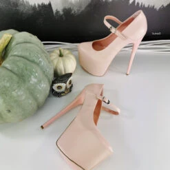Mary Jane Light Pink Pencil High Heels