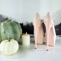 Mary Jane Light Pink Pencil High Heels -Tajna Shoes light pink mary jane high heel platform shoes halloween 5