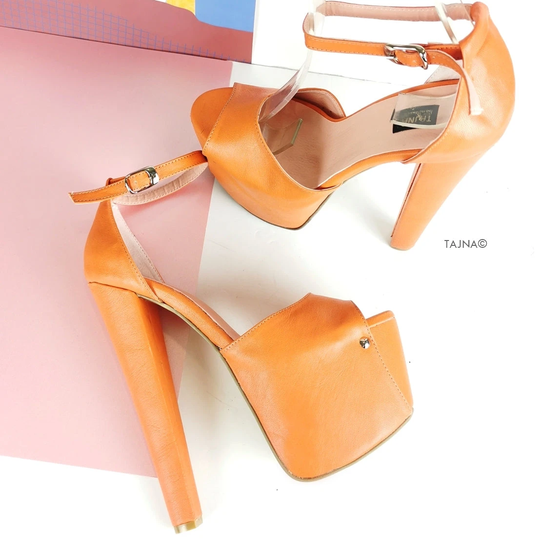 Orange Chunky High Heel Platforms 1 Orange Chunky High Heel Platforms