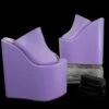 Purple Violet Peep Toe Platform Wedge Slide Sandals