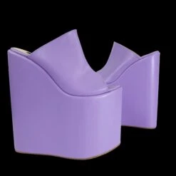 Purple Violet Peep Toe Platform Wedge Slide Sandals -Tajna Shoes purple violet high heel platform wedges mules slipper tajna club shoes extreme cosplay 8