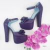 Purple Ribbon Chunky Platform Shoes