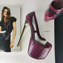 Damson Purple Transparent Platform Pumps