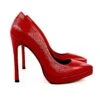 Red Genuine Leather Pointy Toe Stilettos