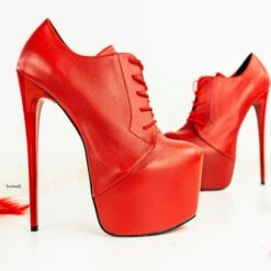 Red Genuine Leather Oxford High Heels 5 Red Genuine Leather Oxford High Heels -Tajna Shoes red genuine leather oxford high heel lace up shoes tajna club 1