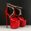 Red Patent Leopard Detail High Heels