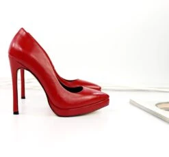 Red Genuine Leather Pointy Toe Stilettos 14 Red Genuine Leather Pointy Toe Stilettos -Tajna Shoes red pointy toe stiletto