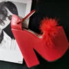 Red Fury High Heel Wedges