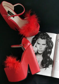 Red Fury High Heel Wedges -Tajna Shoes red fury mega heel wedge shoes 18 cm 3