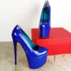 Saxe Royal Electric Blue Patent High Heel Pumps