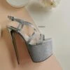 Silver Shimmer Platform Sandals