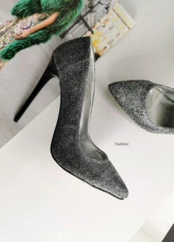 Silver Shimmer Stilettos -Tajna Shoes silver pointy toe stiletto 3