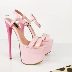 Light Pink Gloss High Heel Sandals