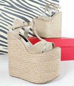 Espadril Beige Platform Wedge Sandals 8 Espadril Beige Platform Wedge Sandals -Tajna Shoes super high heel espadril platform wedge sandals 3