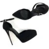 Platform Stiletto Black Suede Ankle