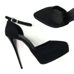 Platform Stiletto Black Suede Ankle 9 Platform Stiletto Black Suede Ankle -Tajna Shoes tajna club extreme high heel shoes 34