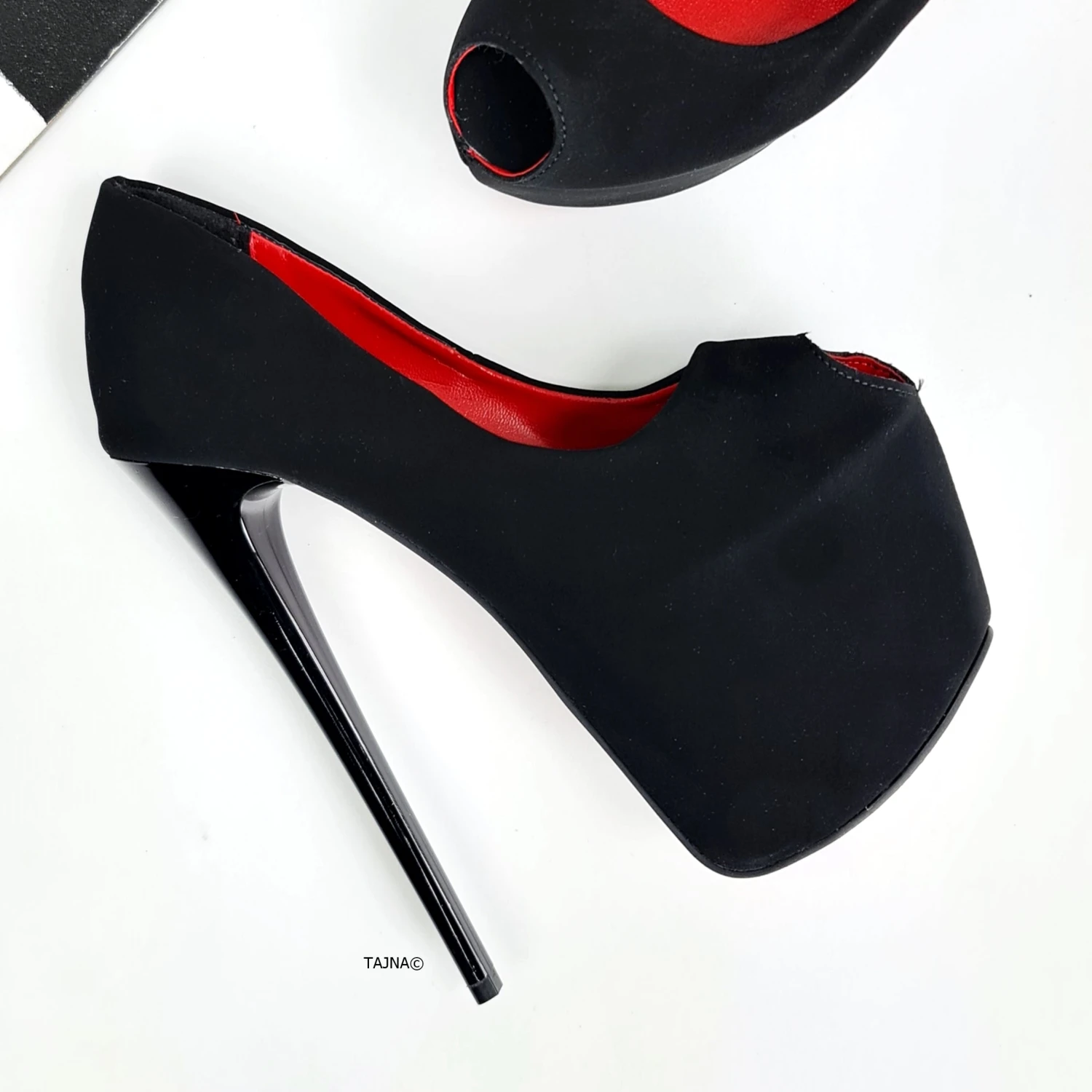 Black Suede Fishmouth Classic High Heels 3 Black Suede Fishmouth Classic High Heels - Image 3