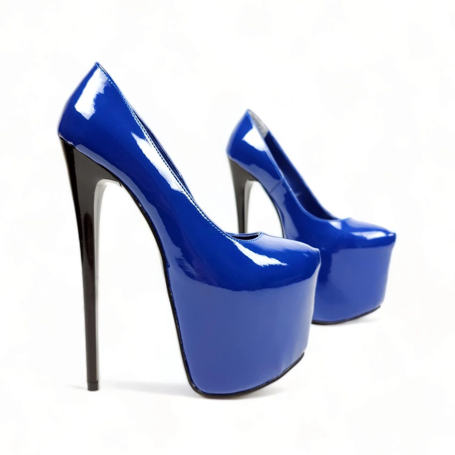 Electric Blue Patent High Heel Platform Shoes 3 Electric Blue Patent High Heel Platform Shoes - Image 3
