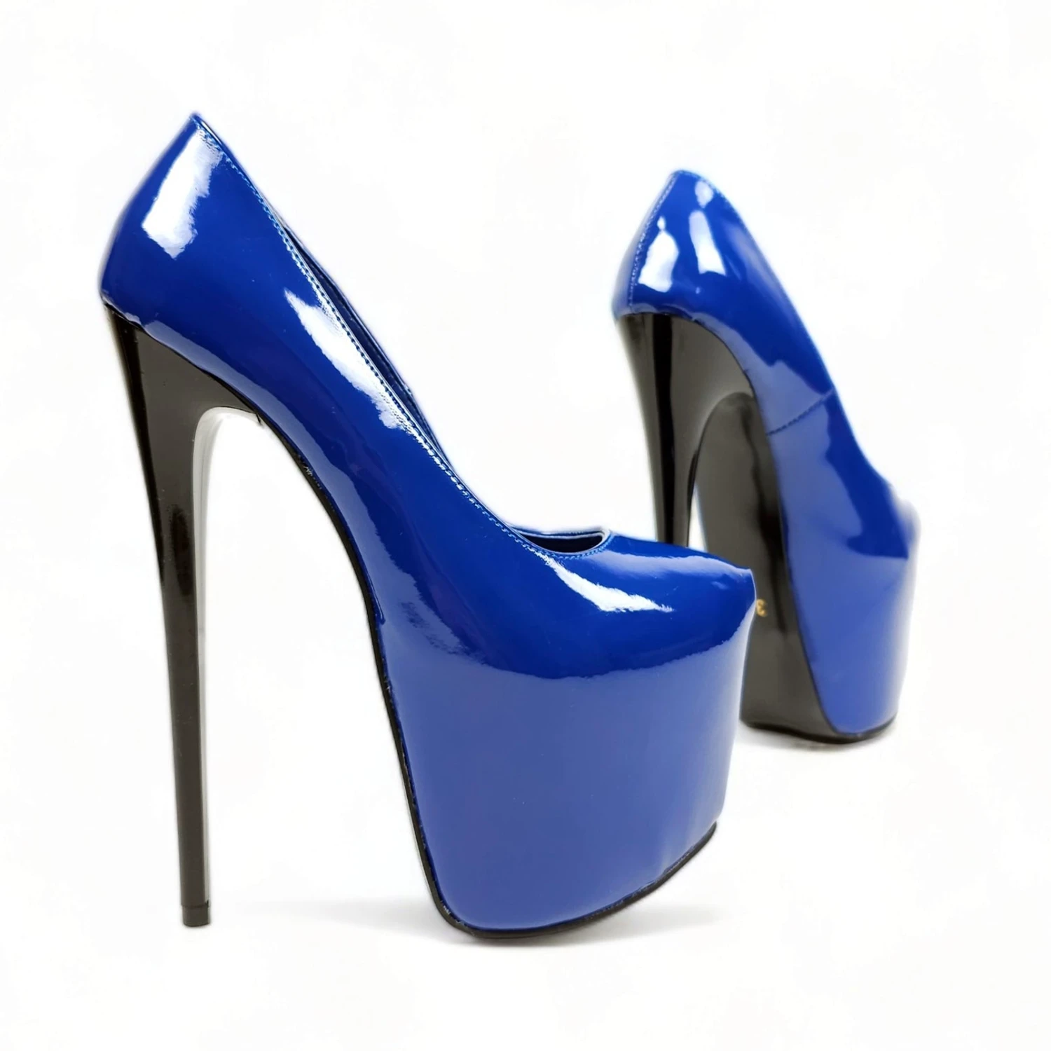 Electric Blue Patent High Heel Platform Shoes 1 Electric Blue Patent High Heel Platform Shoes