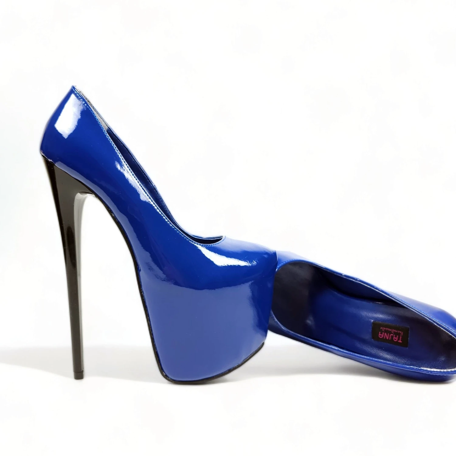 Electric Blue Patent High Heel Platform Shoes 2 Electric Blue Patent High Heel Platform Shoes - Image 2