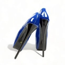 Electric Blue Patent High Heel Platform Shoes 12 Electric Blue Patent High Heel Platform Shoes -Tajna Shoes tajna club high heel shoes handmade to order 285