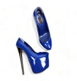 Electric Blue Patent High Heel Platform Shoes 14 Electric Blue Patent High Heel Platform Shoes -Tajna Shoes tajna club high heel shoes handmade to order 288