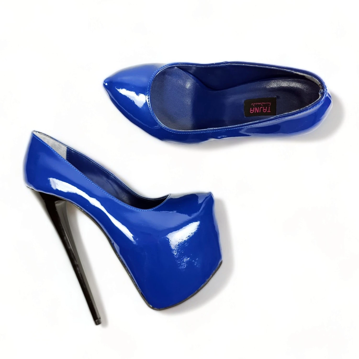 Electric Blue Patent High Heel Platform Shoes 8 Electric Blue Patent High Heel Platform Shoes - Image 8