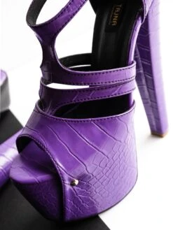Purple Croco Ankle Cut Open Toe High Heel Platforms 6 Purple Croco Ankle Cut Open Toe High Heel Platforms -Tajna Shoes tajna club high heel shoes platform extreme heels fetish collection handmade to order 3