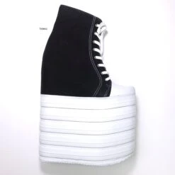 Extreme Platform Hidden Heel Sport Lace Up Wedge Boots -Tajna Shoes tajna club platform high heel shoes handmade to order 100 1673a843 3496 4ef2 a481 4fce99afcfd2