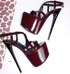 Burgundy Vine Gloss High Heel Sandals 10 Burgundy Vine Gloss High Heel Sandals -Tajna Shoes tajna club platform high heel shoes handmade to order 111 82f05103 ee19 4052 be01 d51dad88b2eb