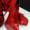 Red Croco Classic High Heel Platform Pumps
