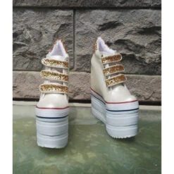 Ivory Hook Pile Sport High Heel Wedge Platform Shoes 5 Ivory Hook Pile Sport High Heel Wedge Platform Shoes -Tajna Shoes tajna moda yuksek dolgu topuklu ayakkabi platform bayan ayakkabi 20cm 17 18 cm buyuk kucuk numara 308 1200x1200 1