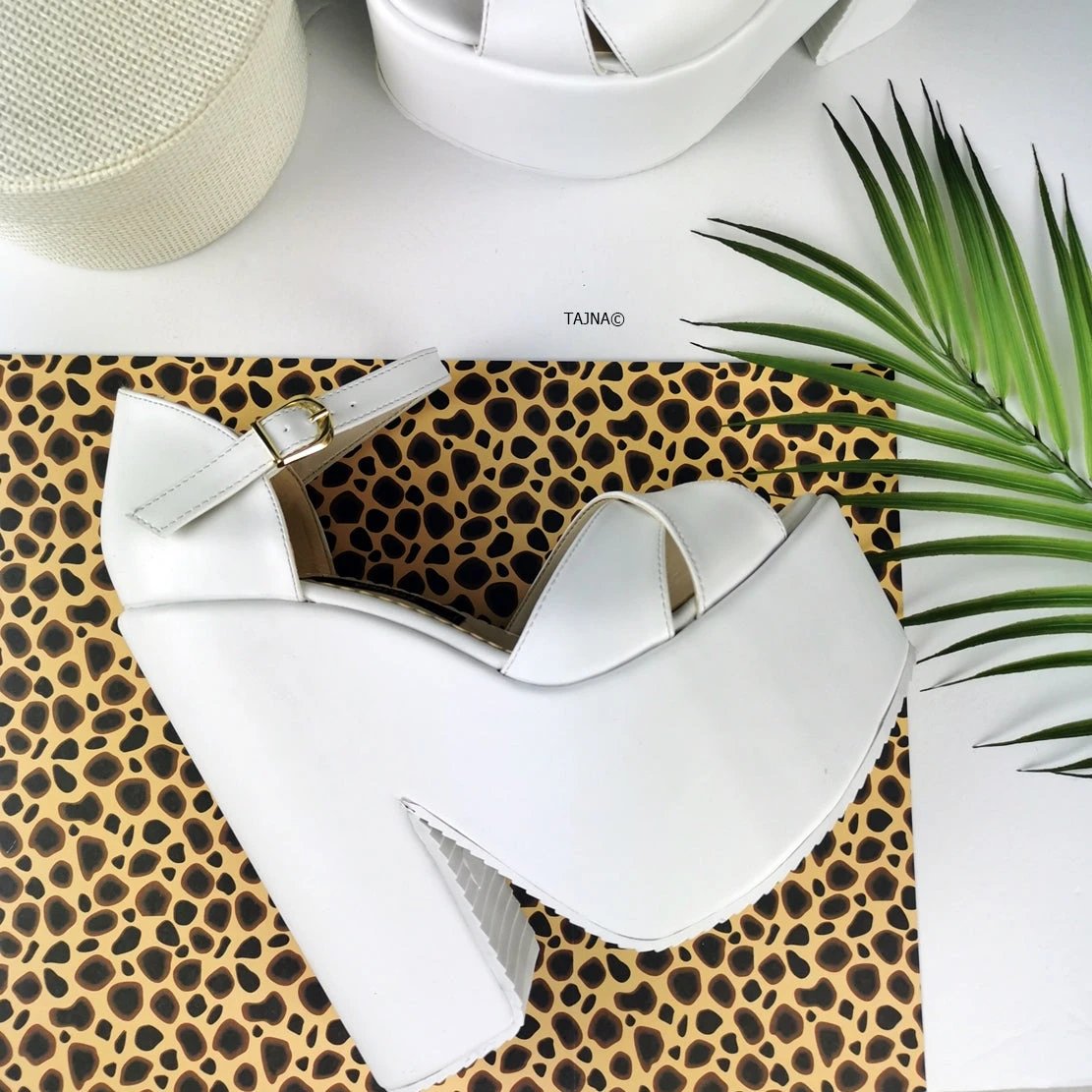 Peep Toe White Platform Wedge Sandals 2 Peep Toe White Platform Wedge Sandals - Image 2