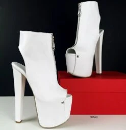 Sling Back Zipper Detail Ankle Heels